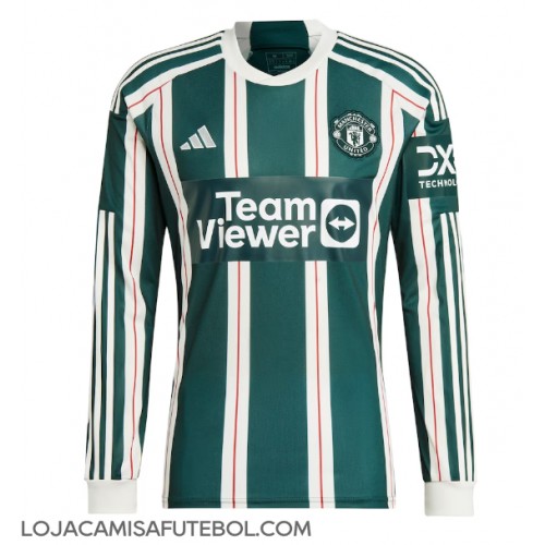 Camisa de Futebol Manchester United Equipamento Secundário 2023-24 Manga Comprida